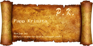 Papp Kriszta névjegykártya